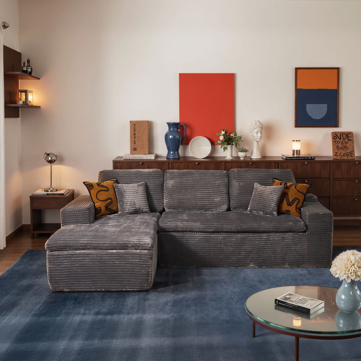 Modular Sectional Sofa with Chaise,Deep Seat Cloud Couch, Modern L-Shape