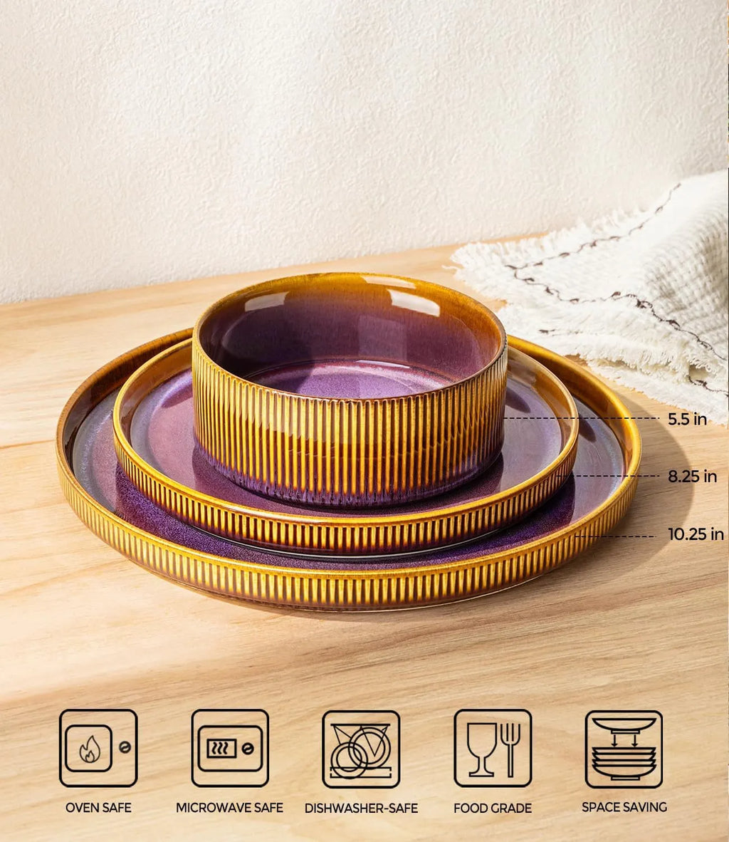 Elegant Ceramic Dinnerware Set – 12-Piece European Tableware Collection