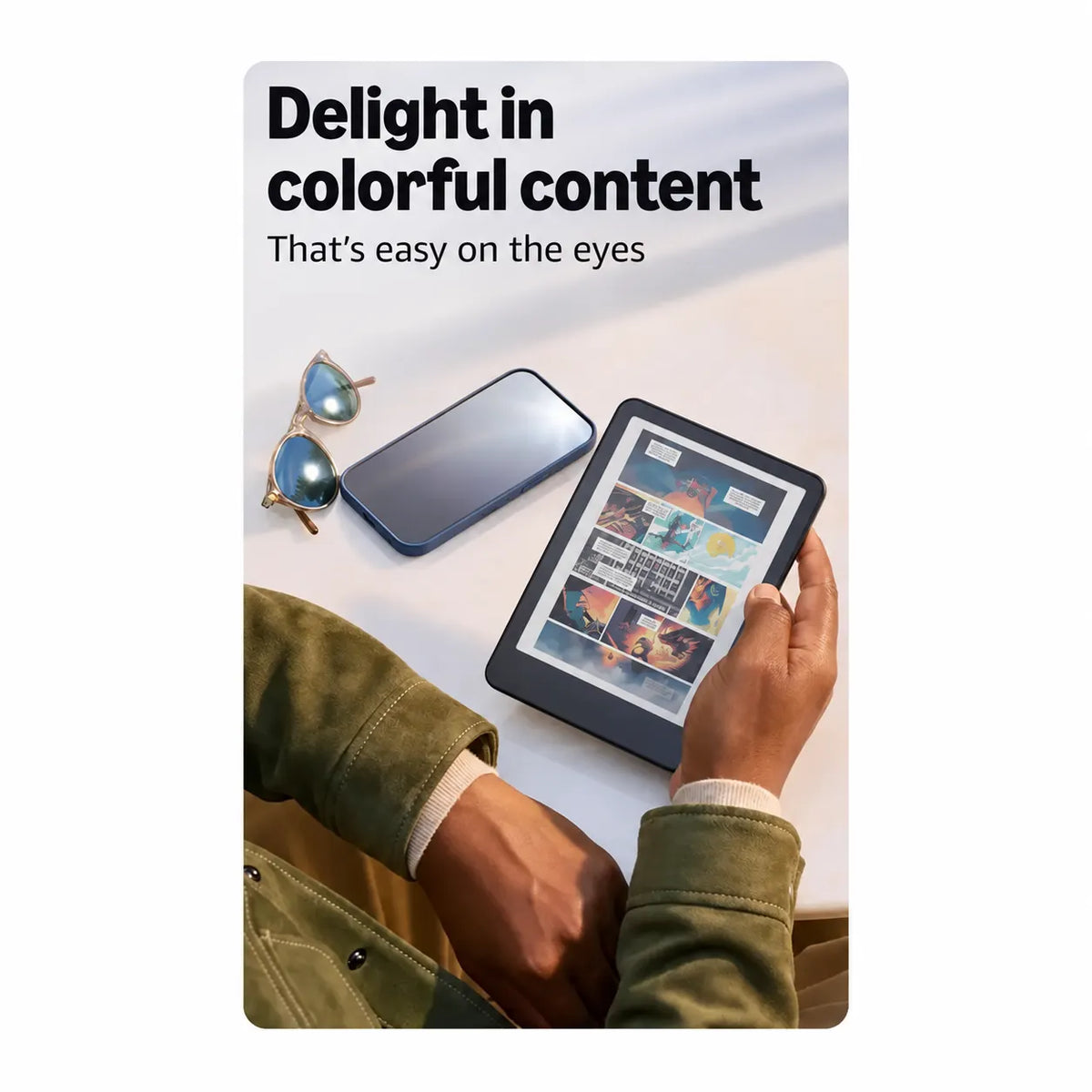 17.8 cm Colour eReader with OLED Display, Adjustable Warm Light, Colour Highlighting, 16 GB Storage and AMD Integrated Graphics