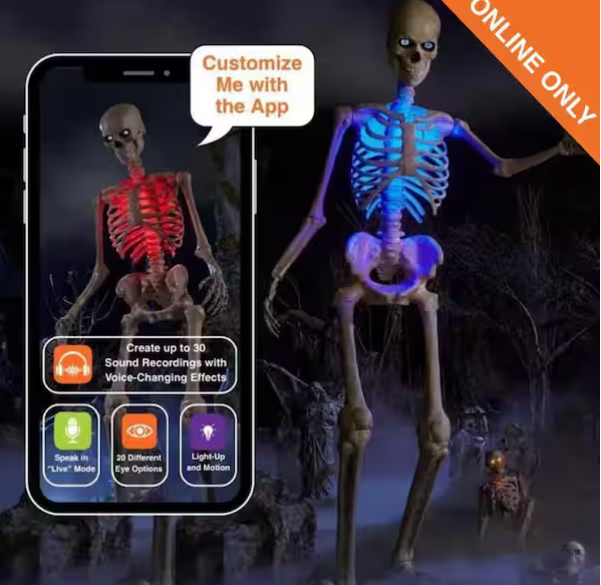 12 FT Giant-Sized Animated LED App Controlled Skelly with LCD LifeEyesTM