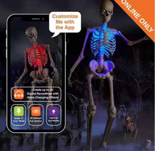 12 FT Giant-Sized Animated LED App Controlled Skelly with LCD LifeEyesTM