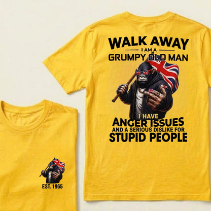 Custom EST.Year Walk Away I Am A Grumpy Old Man T-Shirt