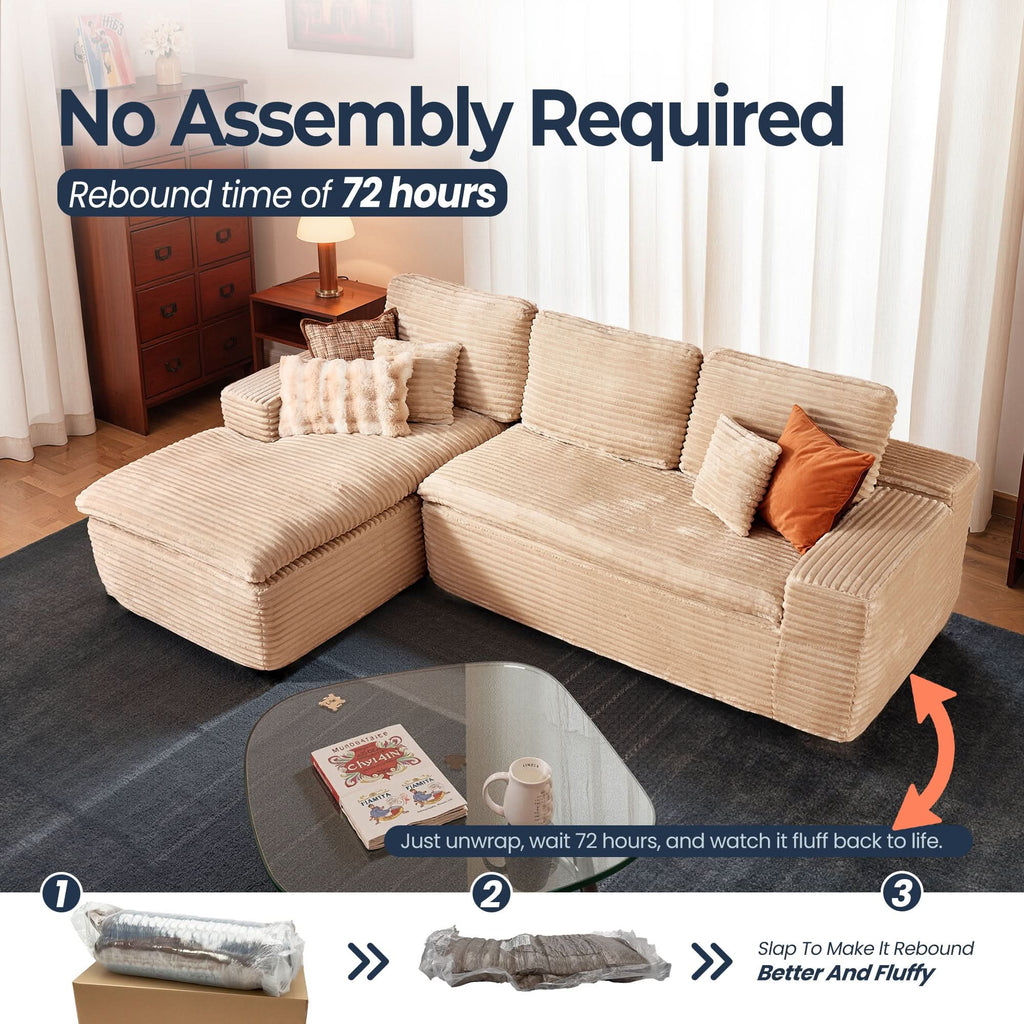 Modular Sectional Sofa with Chaise,Deep Seat Cloud Couch, Modern L-Shape