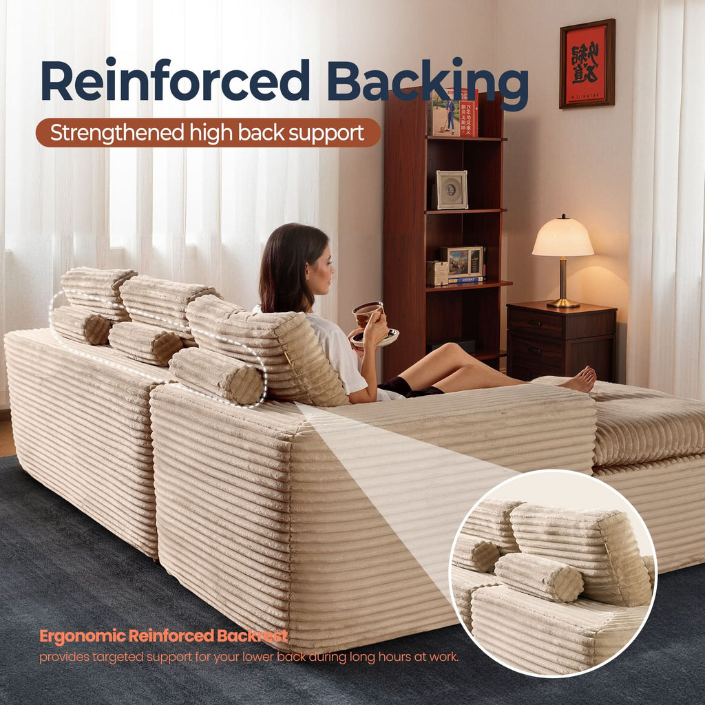 Modular Sectional Sofa with Chaise,Deep Seat Cloud Couch, Modern L-Shape