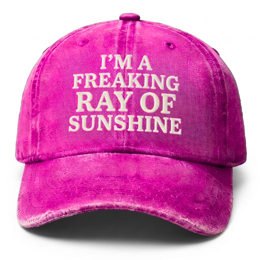 Vintage Wash "I'm A Freaking Ray Of Sunshine" Embroidered Cap