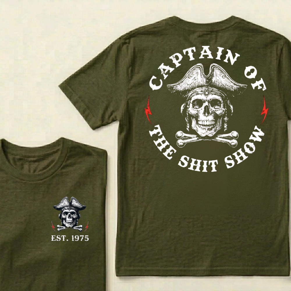 Custom Year Captain of the Shit Show Print T-Shirt