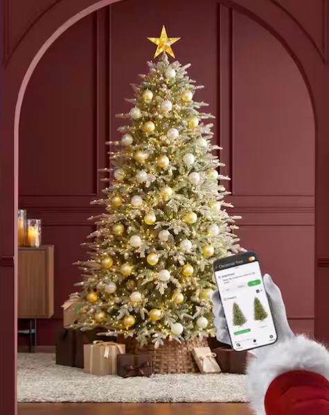🔥 SMART Grand Duchess Twinkling Balsam Fir Flocked LED Pre-Lit Tree