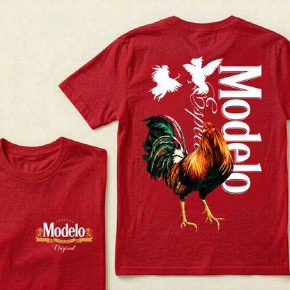 Modelo Rooster Colorful Bird Silhouettes Cerveza Modelo Original T-Shirts