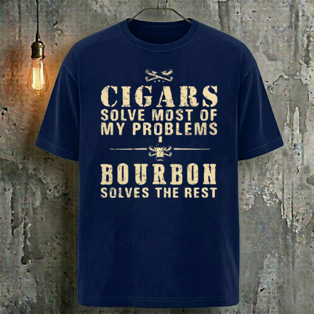 Cigars Solve Most Of My Problems Bourbon Solves The Rest T-Shirt