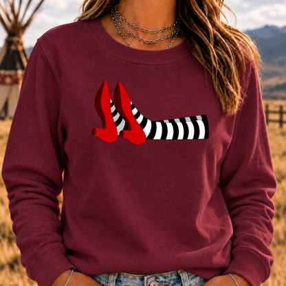 Ruby Red Slippers Boomer Retro Crewneck Sweatshirt