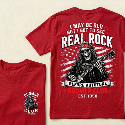 Custom EST.Year I May Be Old But I Got To See Real Rock Before Autotune Vintage Rocker T-Shirt