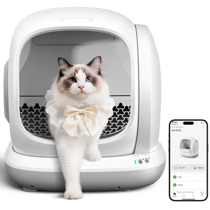 75L Large Smart Automatic Cat Litter Box Enclosure - APP Control, Self-Cleaning, Odor Removal, Anti-Pinch Design, Easy Installation for Multiple Cats, Smart Litter Box, Automatic Litter Box