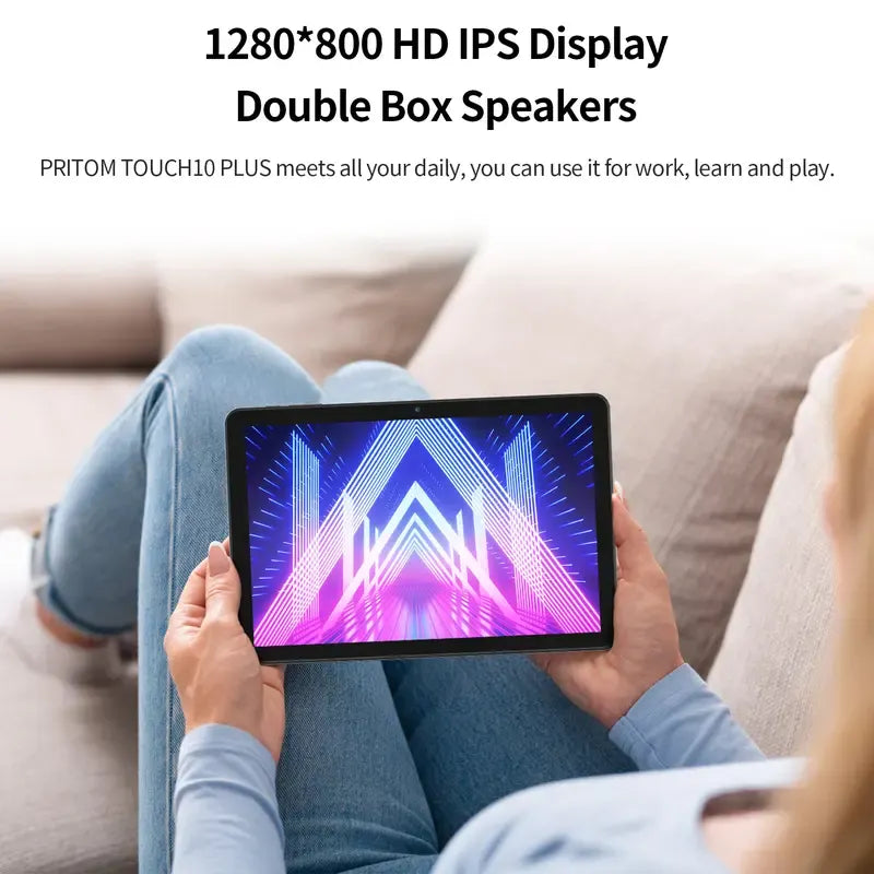 25.4 cm LCD Touchscreen Tablet with 16 GB (4 GB + 12 GB Expanded) RAM, 64 GB ROM, Android 15, Portable Bluetooth Keyboard and Mouse Set for Home Office and Gifting