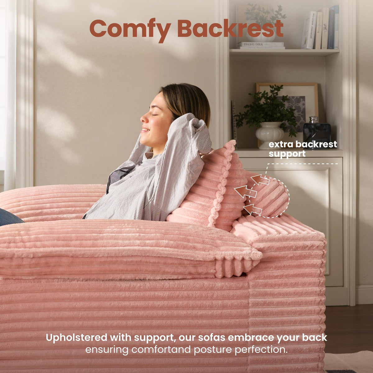 Boneless Lounge Chaise with Cloud Plush Sofa Bed