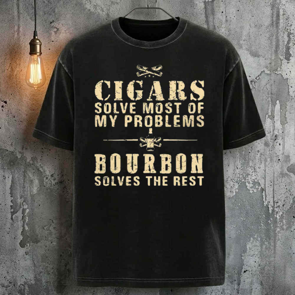 Cigars Solve Most Of My Problems Bourbon Solves The Rest T-Shirt