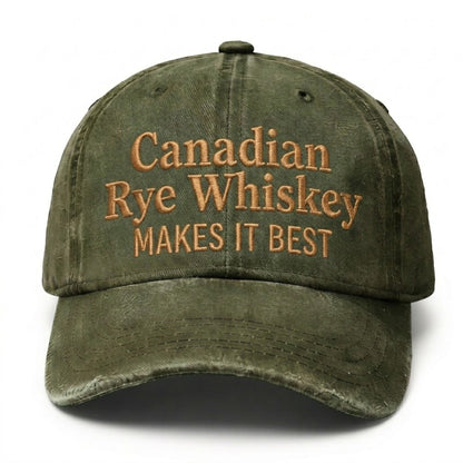 Canadian Rye Whiskey makes it best Embroidery Cap