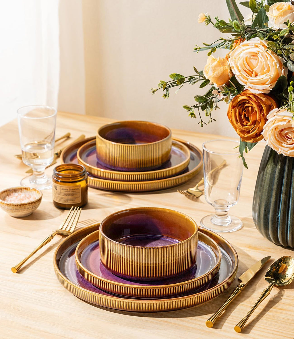 Elegant Ceramic Dinnerware Set – 12-Piece European Tableware Collection