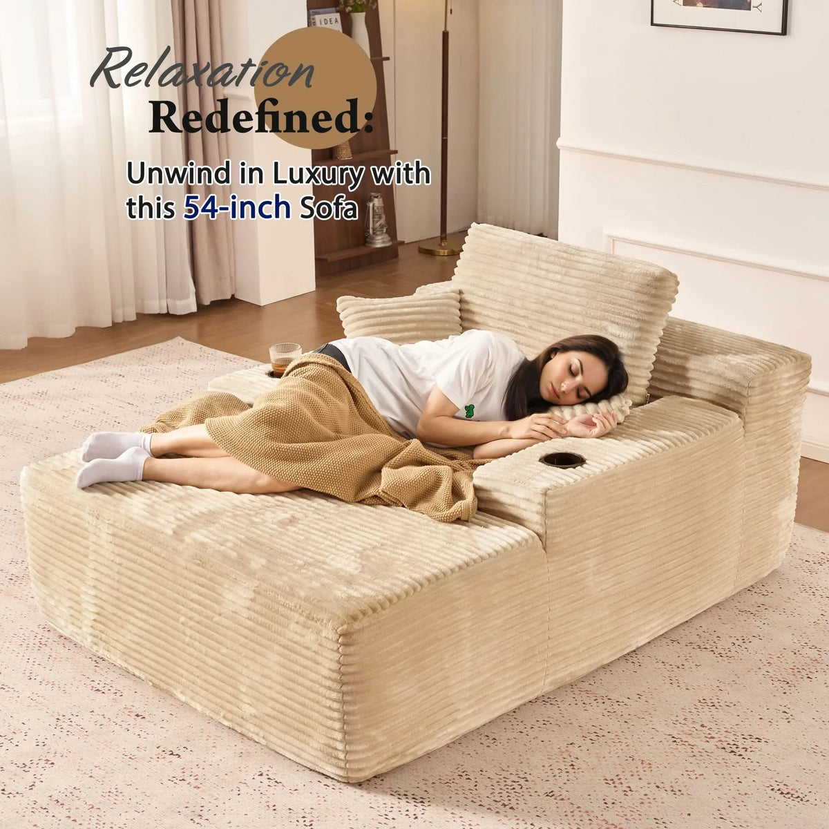 🔥Chaise Lounge Chair with Cup Holders