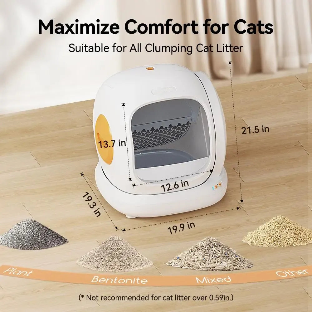 75L Large Smart Automatic Cat Litter Box Enclosure - APP Control, Self-Cleaning, Odor Removal, Anti-Pinch Design, Easy Installation for Multiple Cats, Smart Litter Box, Automatic Litter Box