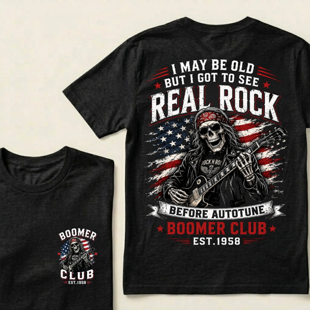 Custom EST.Year I May Be Old But I Got To See Real Rock Before Autotune Vintage Rocker T-Shirt