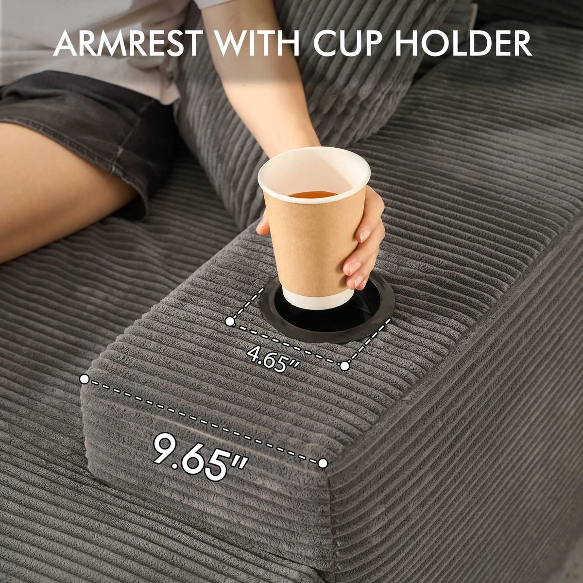 🔥Chaise Lounge Chair with Cup Holders