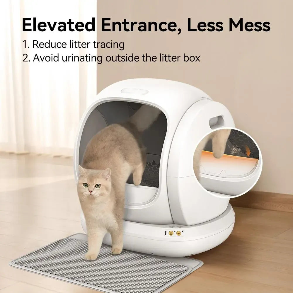75L Large Smart Automatic Cat Litter Box Enclosure - APP Control, Self-Cleaning, Odor Removal, Anti-Pinch Design, Easy Installation for Multiple Cats, Smart Litter Box, Automatic Litter Box