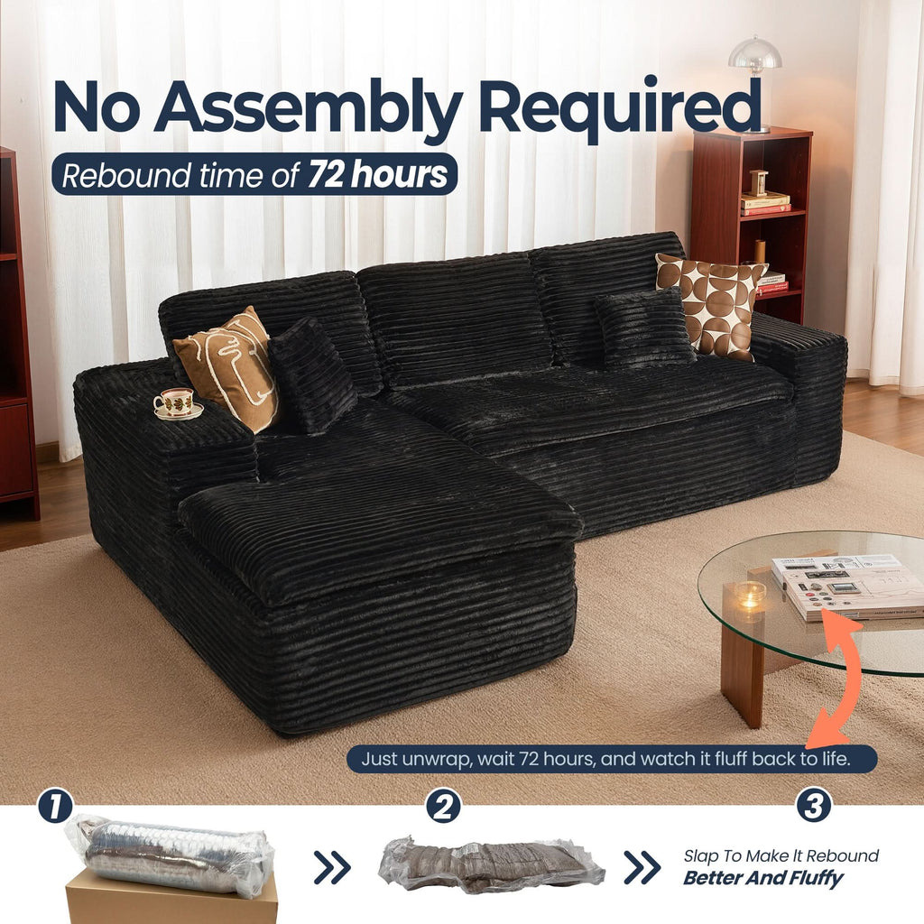 Modular Sectional Sofa with Chaise,Deep Seat Cloud Couch, Modern L-Shape
