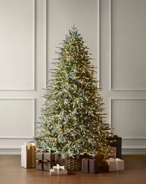 🔥 SMART Grand Duchess Twinkling Balsam Fir Flocked LED Pre-Lit Tree