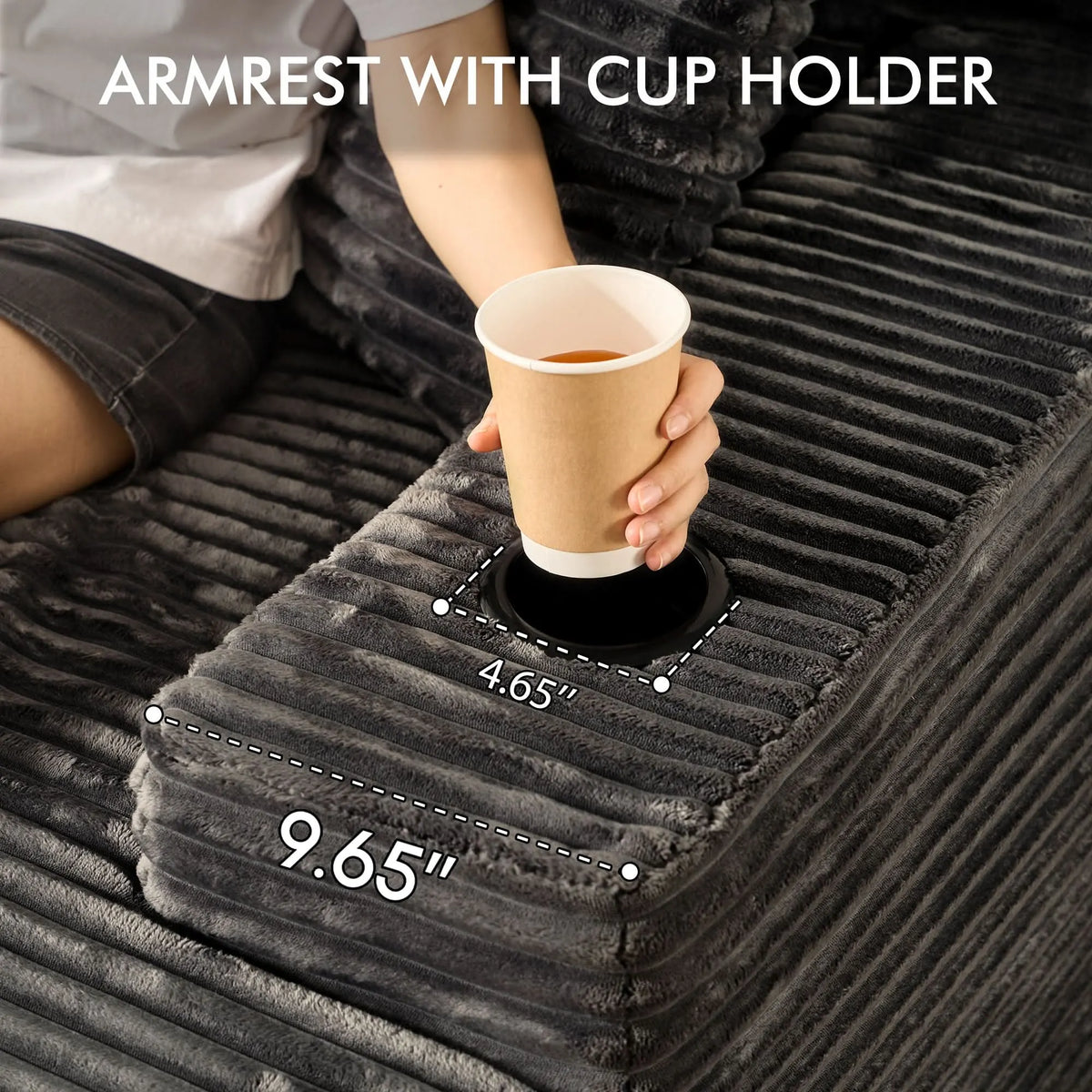 🔥Chaise Lounge Chair with Cup Holders