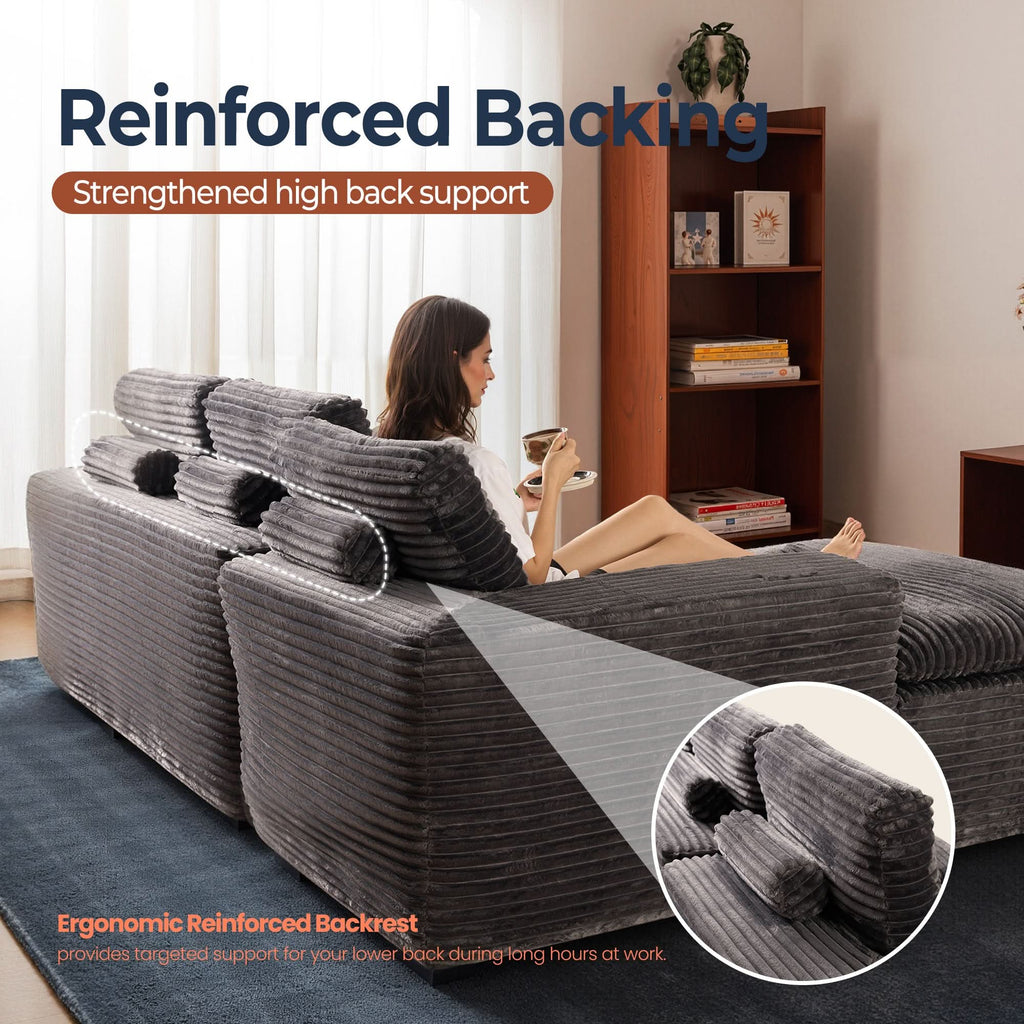 Modular Sectional Sofa with Chaise,Deep Seat Cloud Couch, Modern L-Shape