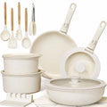 20-Piece Non-Stick Aluminium Pots and Pans Set with Detachable Handle – Oven-Safe, Dishwasher-Safe and Stackable Cookware for Modern Kitchens and Motorhomes
