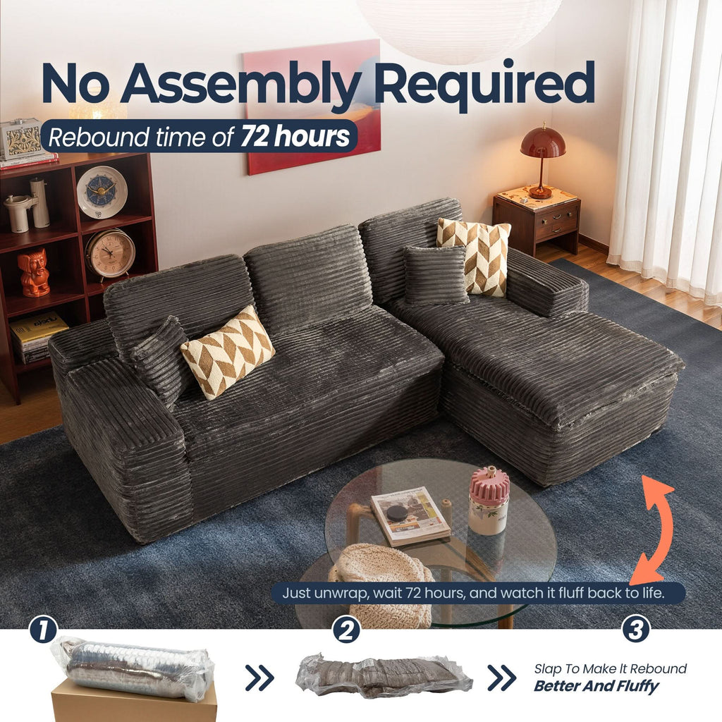 Modular Sectional Sofa with Chaise,Deep Seat Cloud Couch, Modern L-Shape