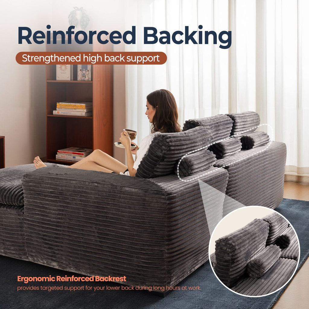 Modular Sectional Sofa with Chaise,Deep Seat Cloud Couch, Modern L-Shape