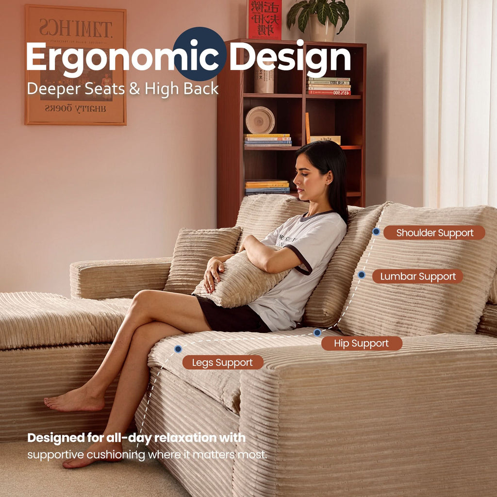 Modular Sectional Sofa with Chaise,Deep Seat Cloud Couch, Modern L-Shape