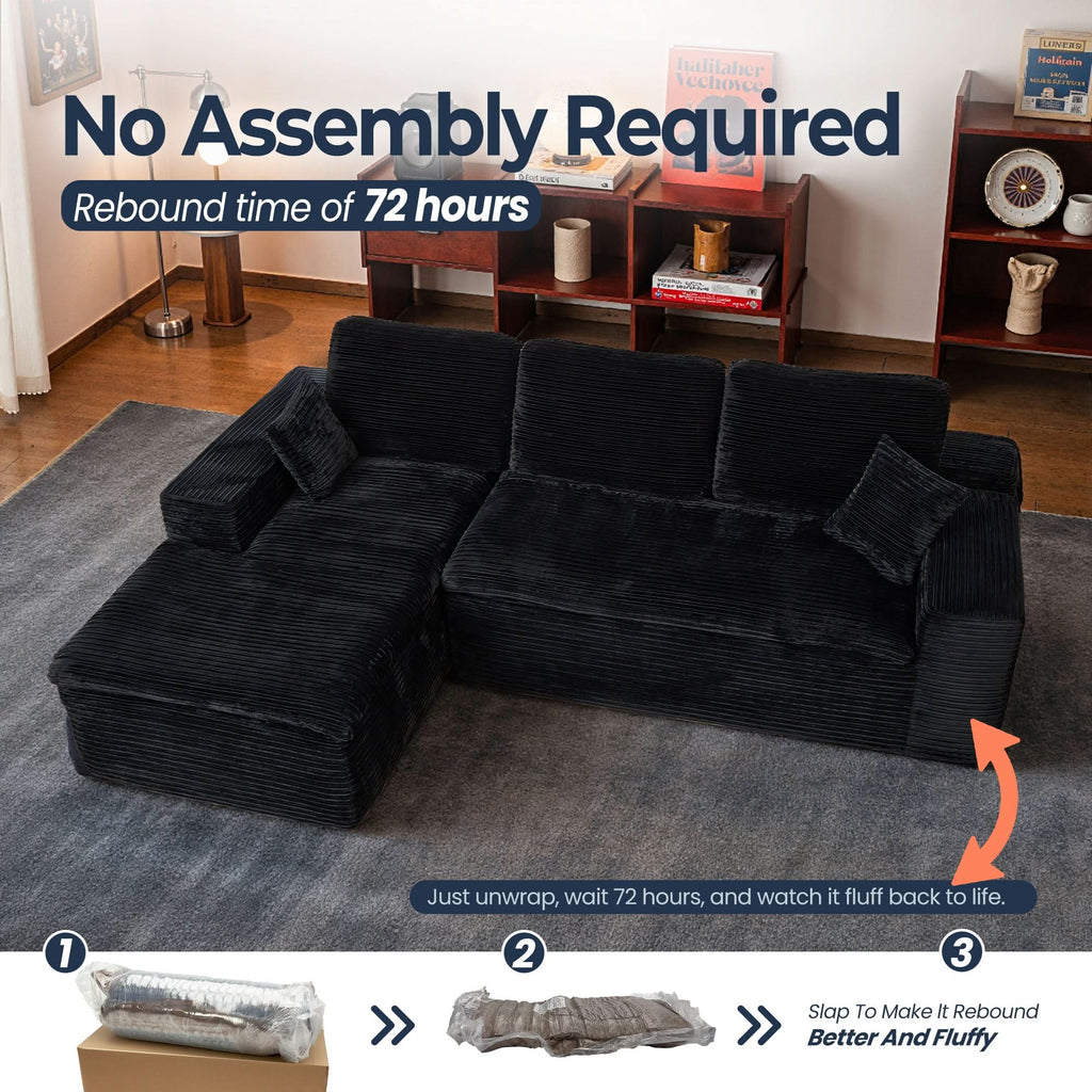 Modular Sectional Sofa with Chaise,Deep Seat Cloud Couch, Modern L-Shape