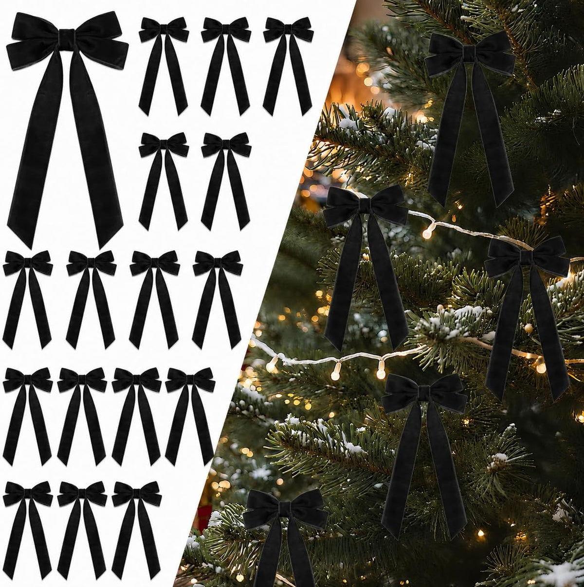 Senjie Velvet Bows for Christmas Tree, Christmas Bows for Gift Wrapping