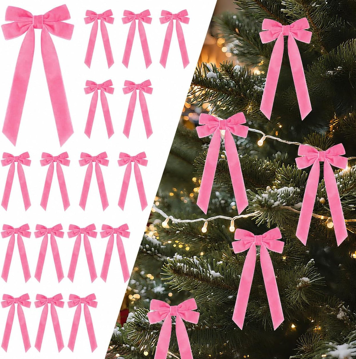 Senjie Velvet Bows for Christmas Tree, Christmas Bows for Gift Wrapping