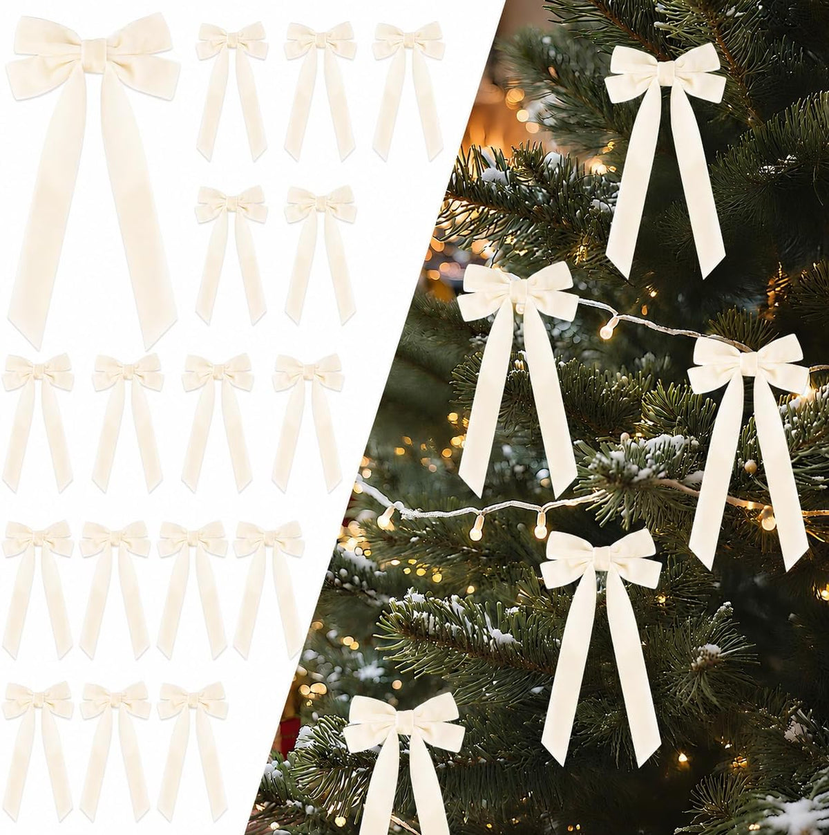 Senjie Velvet Bows for Christmas Tree, Christmas Bows for Gift Wrapping