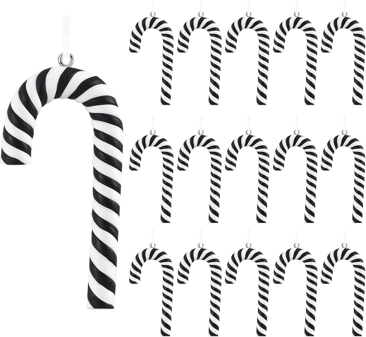 AUGSUN 16 Pcs Red and White Candy Cane Ornaments for Christmas Tree
