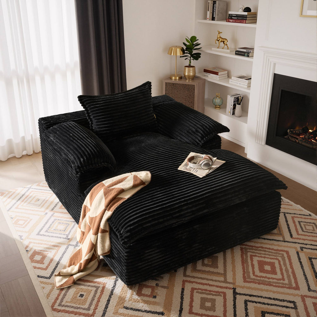 Boneless Lounge Chaise with Cloud Plush Sofa Bed