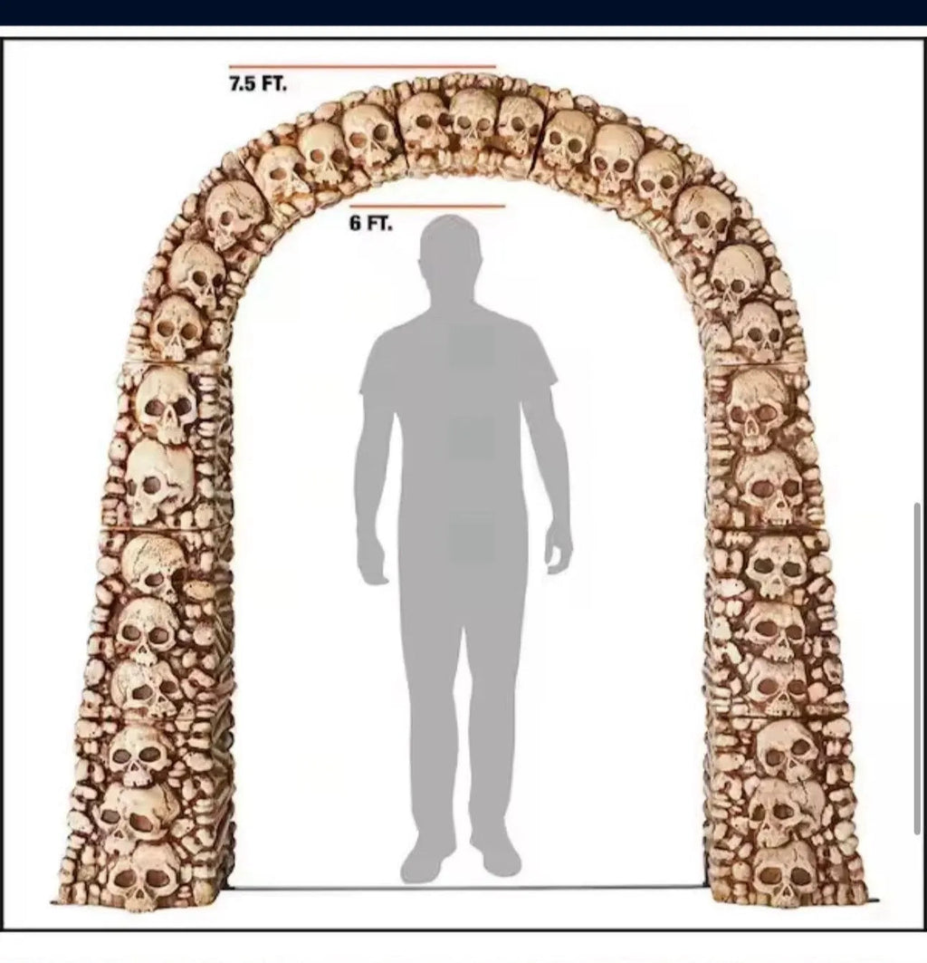 NEW Home Accents Holiday 7.5 ft Skull & Bones Archway
