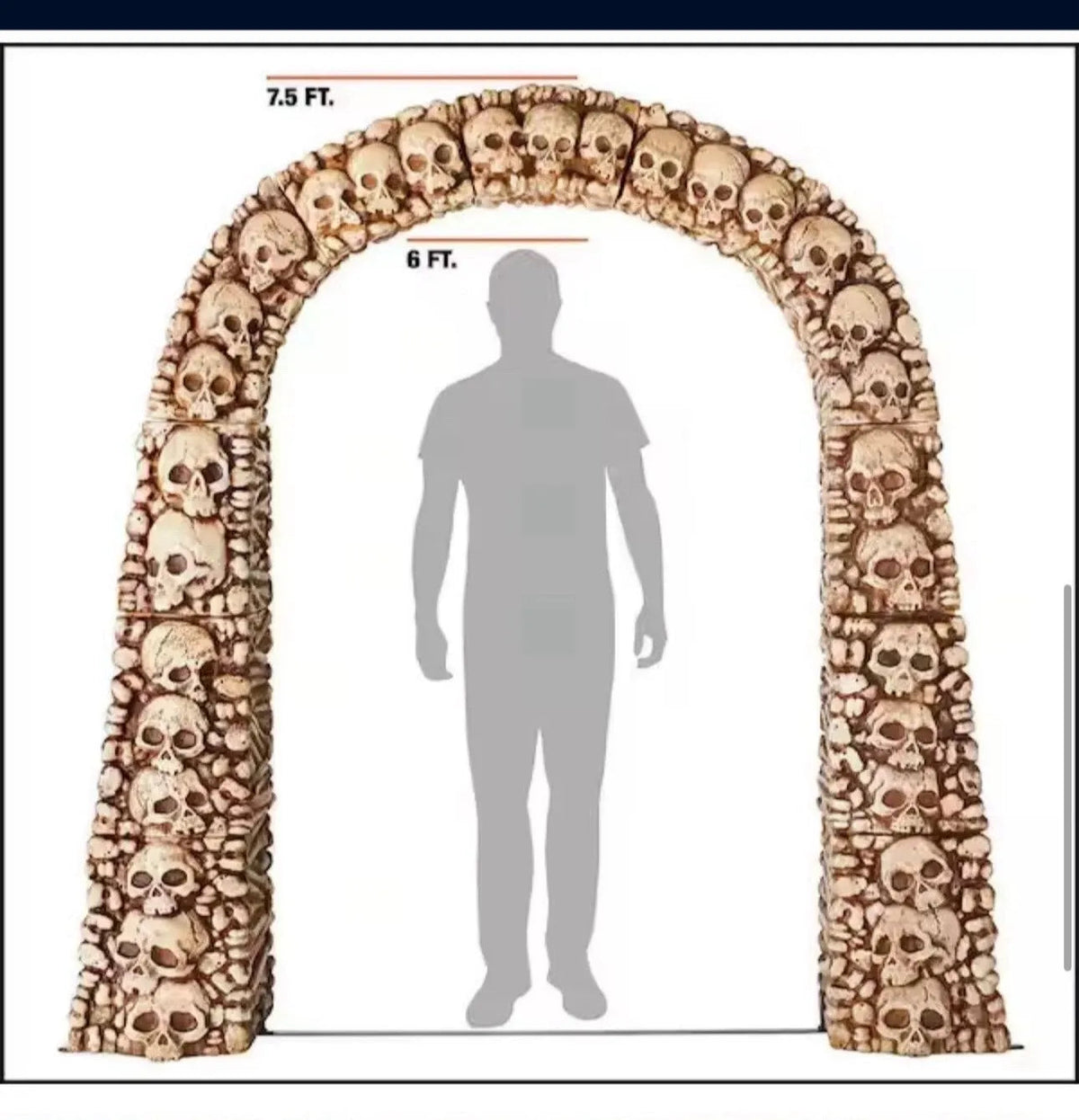 NEW Home Accents Holiday 7.5 ft Skull & Bones Archway