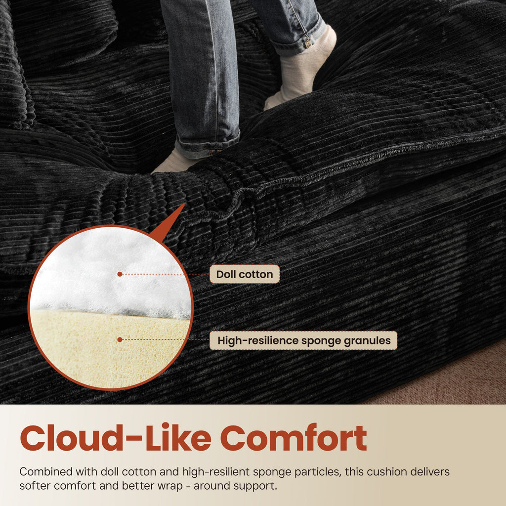Modular Sectional Sofa with Chaise,Deep Seat Cloud Couch, Modern L-Shape