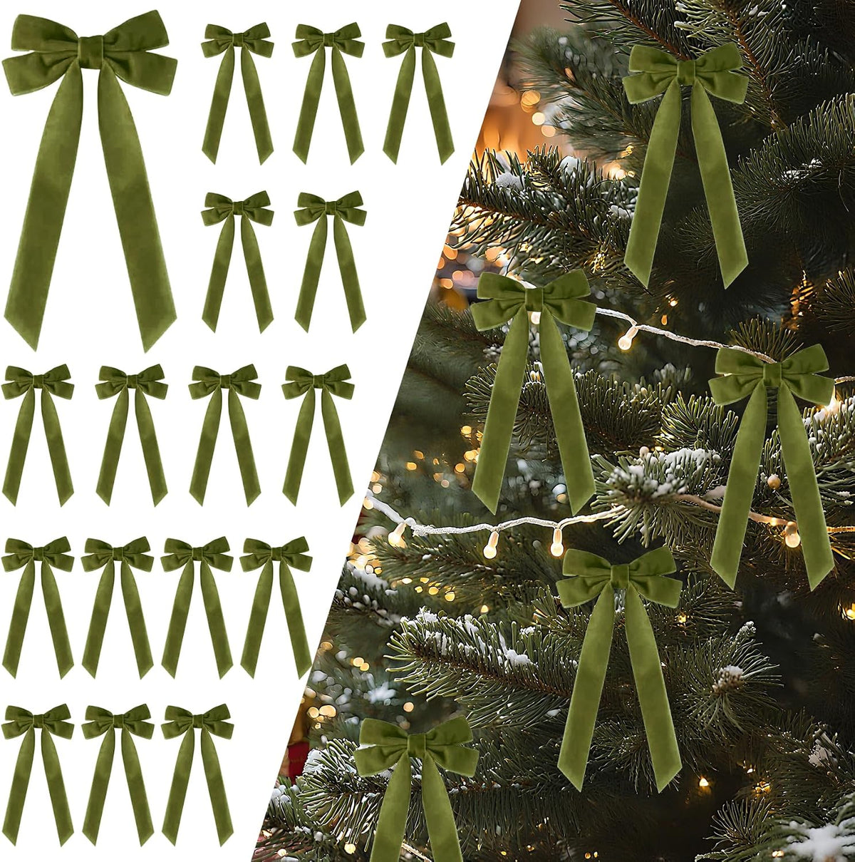 Senjie Velvet Bows for Christmas Tree, Christmas Bows for Gift Wrapping