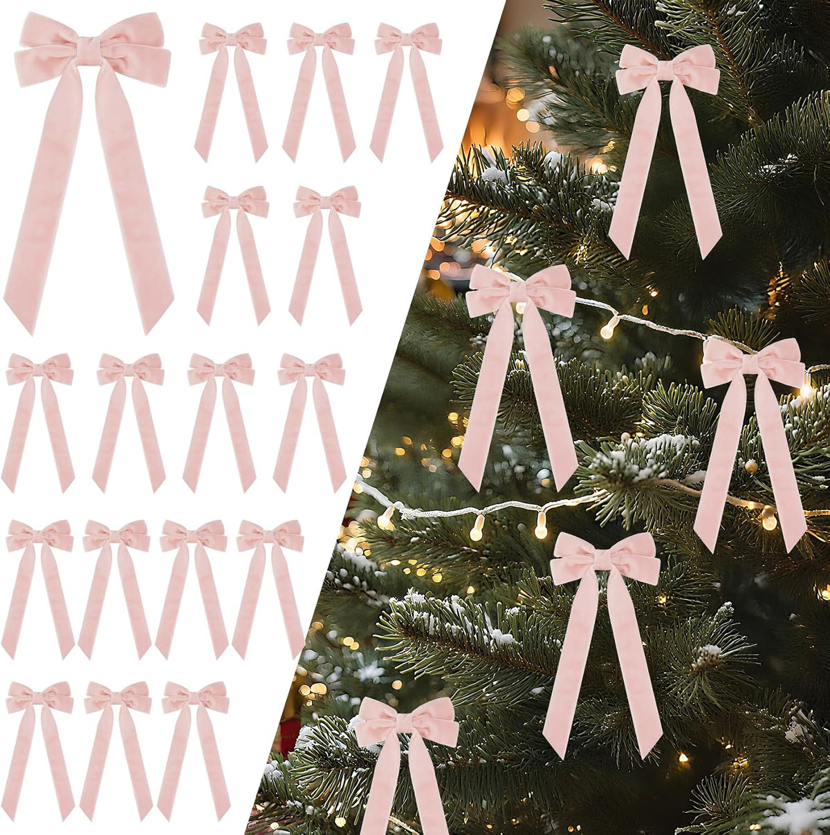 Senjie Velvet Bows for Christmas Tree, Christmas Bows for Gift Wrapping