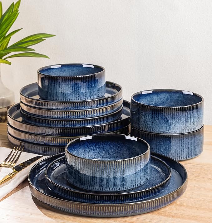Elegant Ceramic Dinnerware Set – 12-Piece European Tableware Collection
