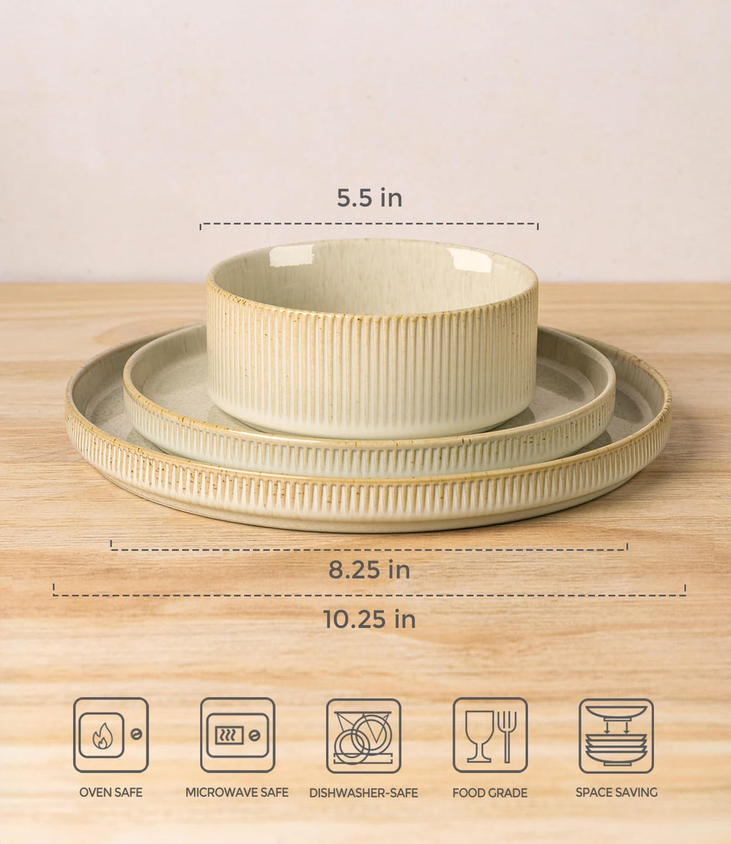 Elegant Ceramic Dinnerware Set – 12-Piece European Tableware Collection