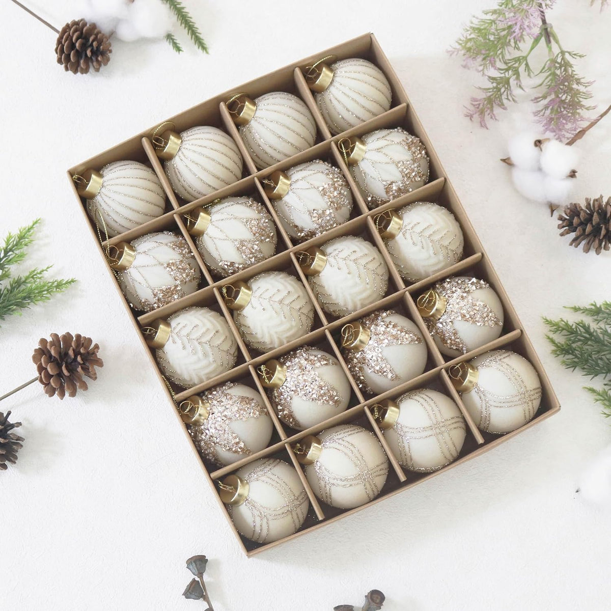 3.15IN Velvet Ornaments for Christmas Tree, 12pcs Flocked Ornaments Balls