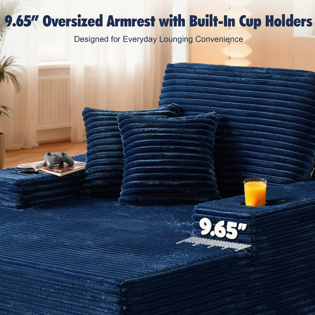 🔥Chaise Lounge Chair with Cup Holders