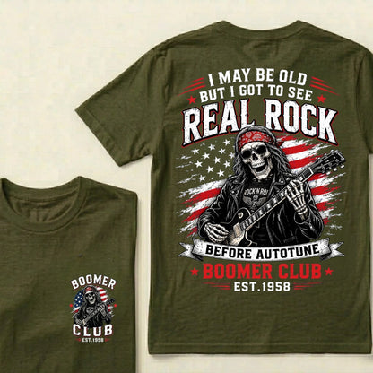 Custom EST.Year I May Be Old But I Got To See Real Rock Before Autotune Vintage Rocker T-Shirt